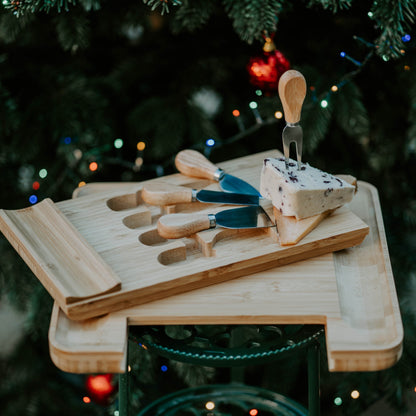 Sustainable Bamboo Square Cheeseboard Set